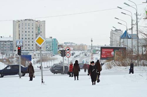 Город Воркута зимой