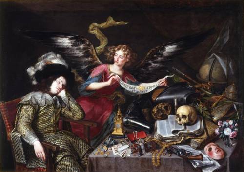 Антонио де Переда, «Мечта рыцаря», 1650 г., 152×217 см, королевская академия изящных искусств Сан-Фернандо, Мадрид, Испания