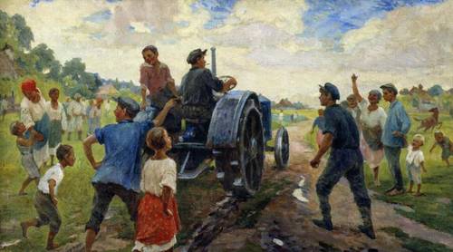 И. М. Шульга, «Первый трактор на селе», 1937 г.