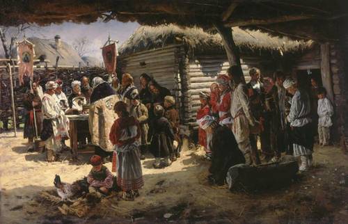 В. Е. Маковский, «Молебен на Пасху», 1888 г.