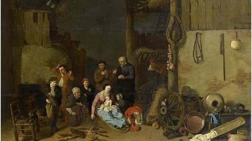 Хендрик Потьюл, Семья у огня в амбаре, частная коллекция