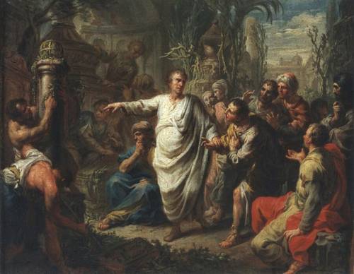 Мартин Кноллер, «Цицерон открывает гробницу Архимеда», 1775 г.
