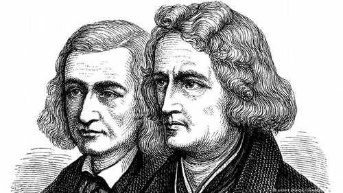 Яков и Вильгельм Гримм, линогравюра XIX в.<br />