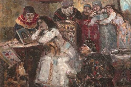 В. Суриков, «Царевна Ксения Годунова у портрета умершего жениха-королевича», 1881 г.