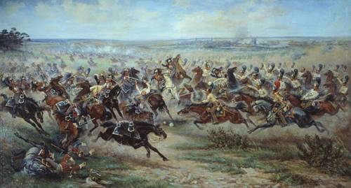 Виктор Мазуровский, «Атака лейб-гвардии конного полка на французских кирасир в сражении под Фридландом 2 июня 1807 года», 1912 г.