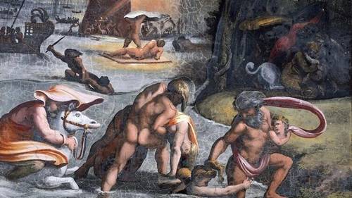Рафаэль Санти, «Всемирный потоп. Фреска лоджии Рафаэля дворца понтифика в Ватикане», 1519 г.
