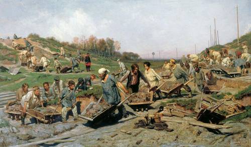 К. А. Савицкий, «Ремонтные работы на железной дороге», 1874 г.
