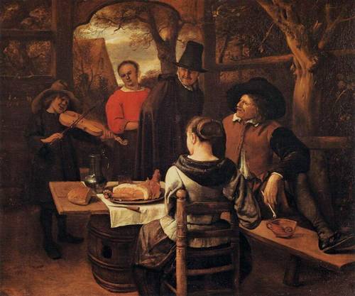 Ян Стен, «Ужин», 1650 г.