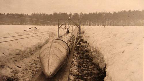 Общий вид шаропоезда конструкции Н. Ярмольчука, 1932 г.