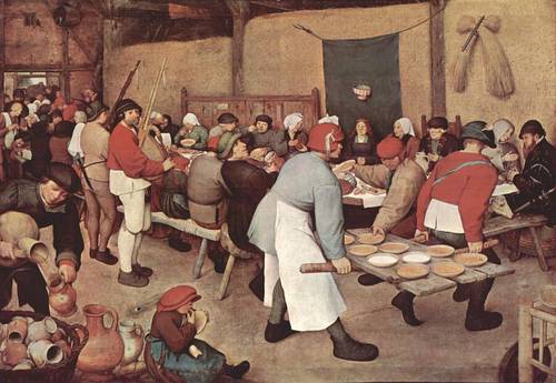 Питер Брейгель Старший, «Крестьянская свадьба», 1566 г., 114×164 см, Музей истории искусств, Вена, Австрия.