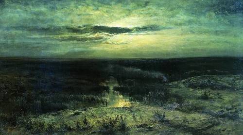 А. К. Саврасов, «Лунная ночь. Болото», 1870 г.